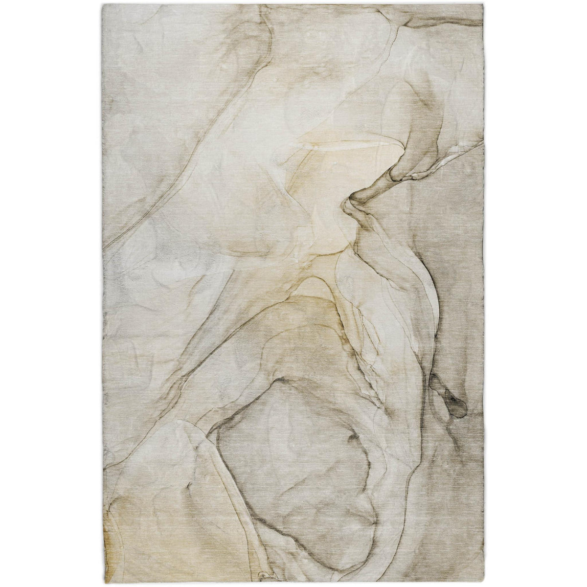 10' X 14' Beige And Ivory Abstract Shag Washable Area Rug With UV Protection - HomeRoots - Flyclothing LLC