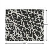 10' X 14' Black And Ivory Geometric Shag Washable Area Rug With UV Protection - HomeRoots - Flyclothing LLC