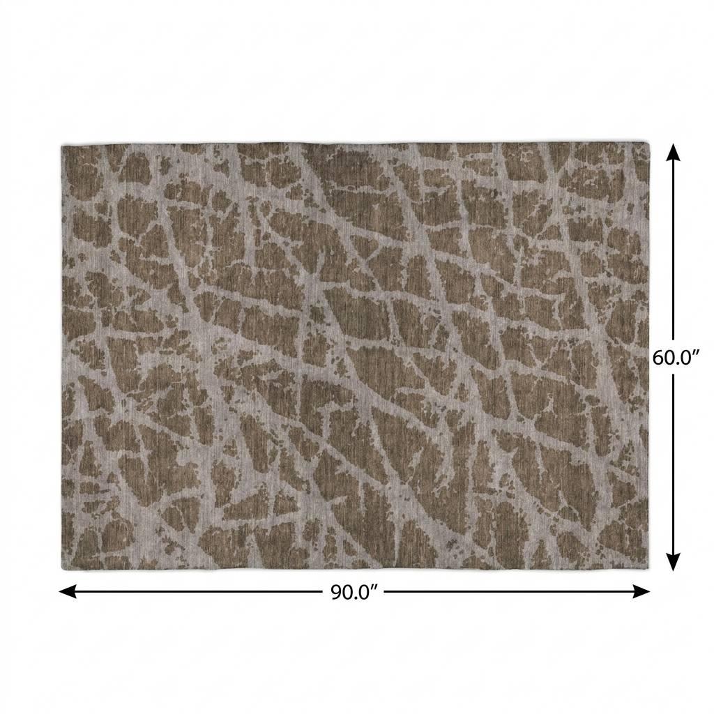 5' X 8' Brown And Taupe Geometric Shag Washable Area Rug With UV Protection - HomeRoots - Flyclothing LLC