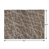 5' X 8' Brown And Taupe Geometric Shag Washable Area Rug With UV Protection - HomeRoots - Flyclothing LLC