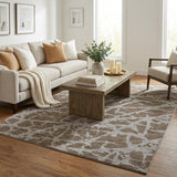 5' X 8' Brown And Taupe Geometric Shag Washable Area Rug With UV Protection - HomeRoots - Flyclothing LLC