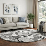 8' Blue And Teal Abstract Shag Washable Round Rug With UV Protection - HomeRoots - Flyclothing LLC