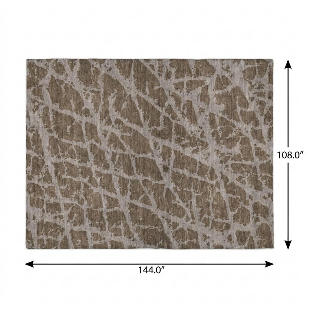 9' X 12' Brown And Taupe Geometric Shag Washable Area Rug With UV Protection - HomeRoots - Flyclothing LLC