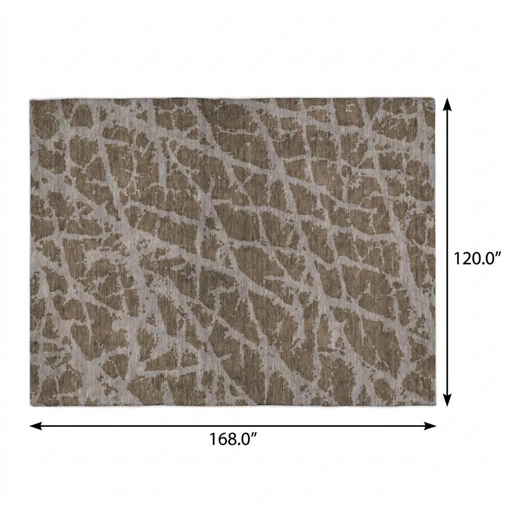 10' X 14' Brown And Taupe Geometric Shag Washable Area Rug With UV Protection - HomeRoots - Flyclothing LLC