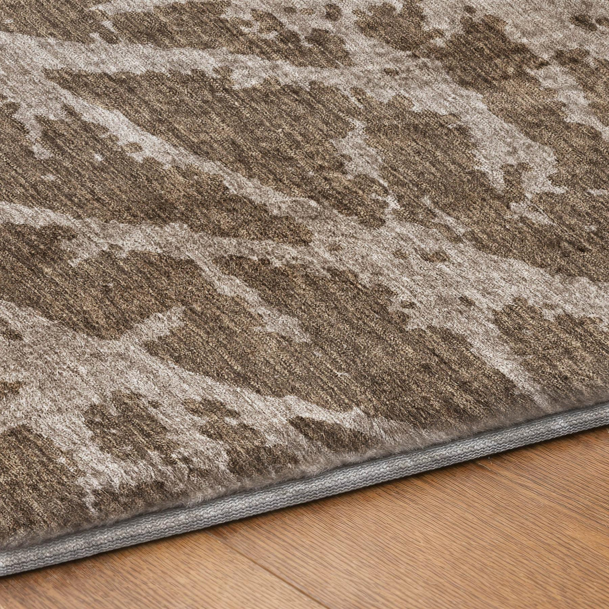 10' X 14' Brown And Taupe Geometric Shag Washable Area Rug With UV Protection - HomeRoots - Flyclothing LLC