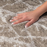 10' X 14' Brown And Taupe Geometric Shag Washable Area Rug With UV Protection - HomeRoots - Flyclothing LLC