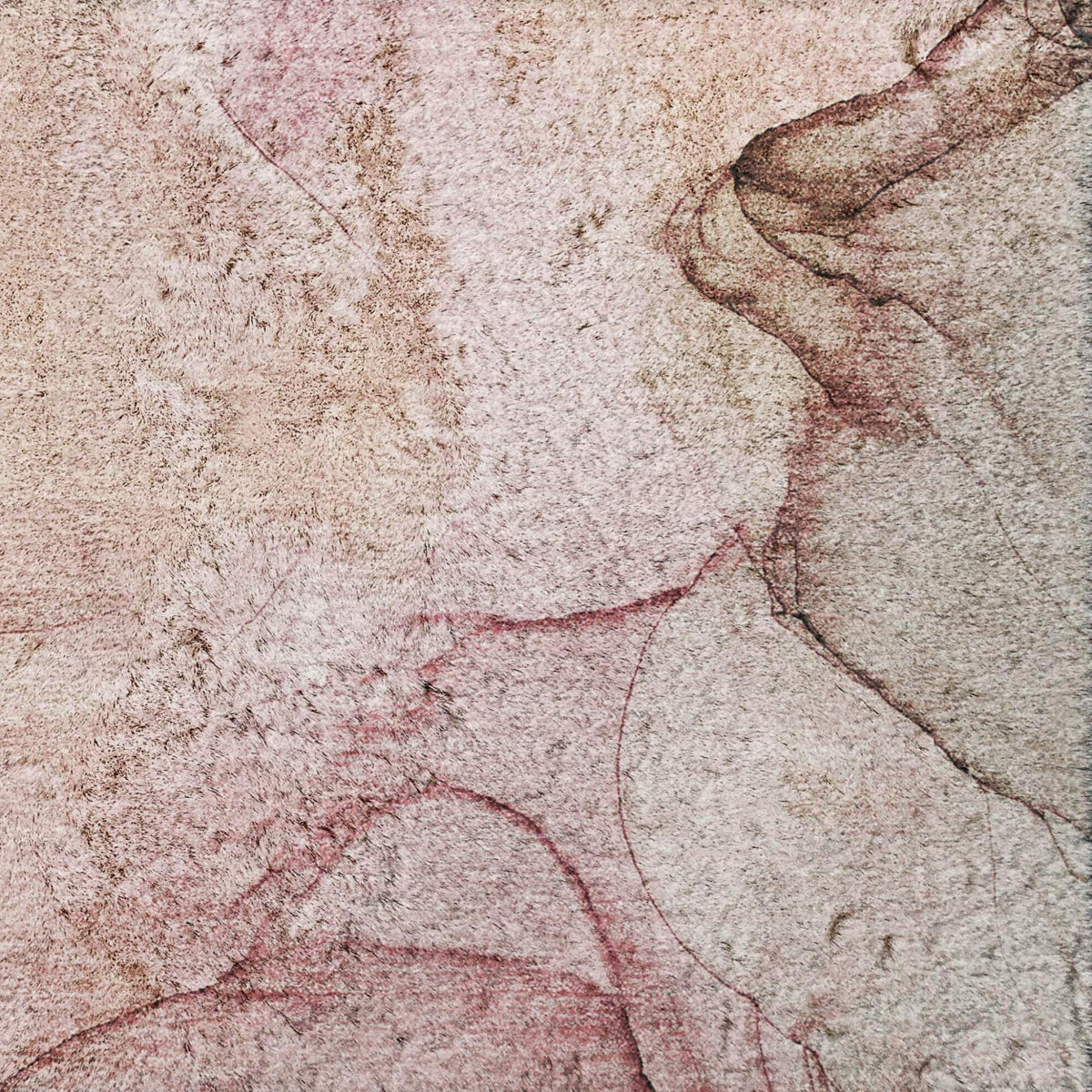 5' X 8' Blush And Taupe Abstract Shag Washable Area Rug With UV Protection - HomeRoots - Flyclothing LLC