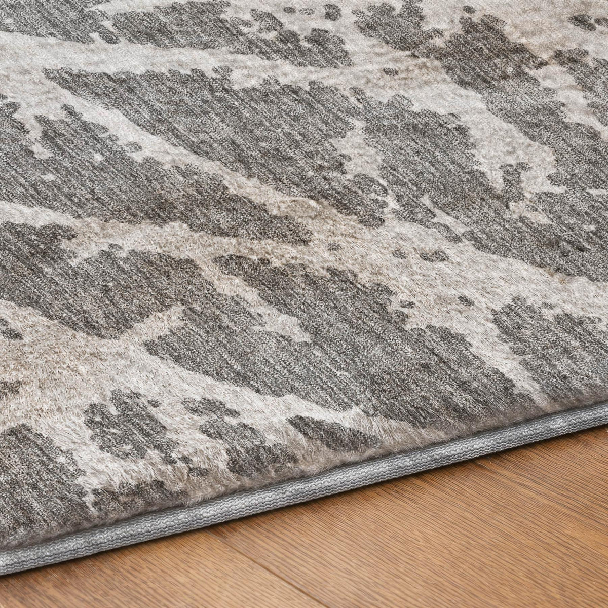 5' X 8' Charcoal And Gray Geometric Shag Washable Area Rug With UV Protection - HomeRoots - Flyclothing LLC
