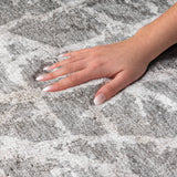 5' X 8' Charcoal And Gray Geometric Shag Washable Area Rug With UV Protection - HomeRoots - Flyclothing LLC