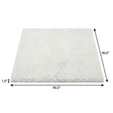 8' Charcoal And Gray Geometric Shag Washable Round Rug With UV Protection - HomeRoots - Flyclothing LLC