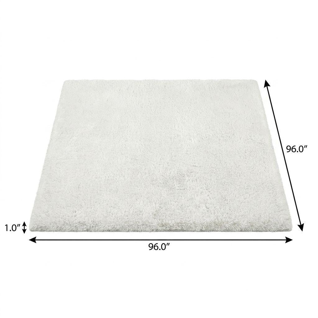 8' Charcoal And Gray Geometric Shag Washable Round Rug With UV Protection - HomeRoots - Flyclothing LLC