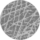 8' Charcoal And Gray Geometric Shag Washable Round Rug With UV Protection - HomeRoots - Flyclothing LLC