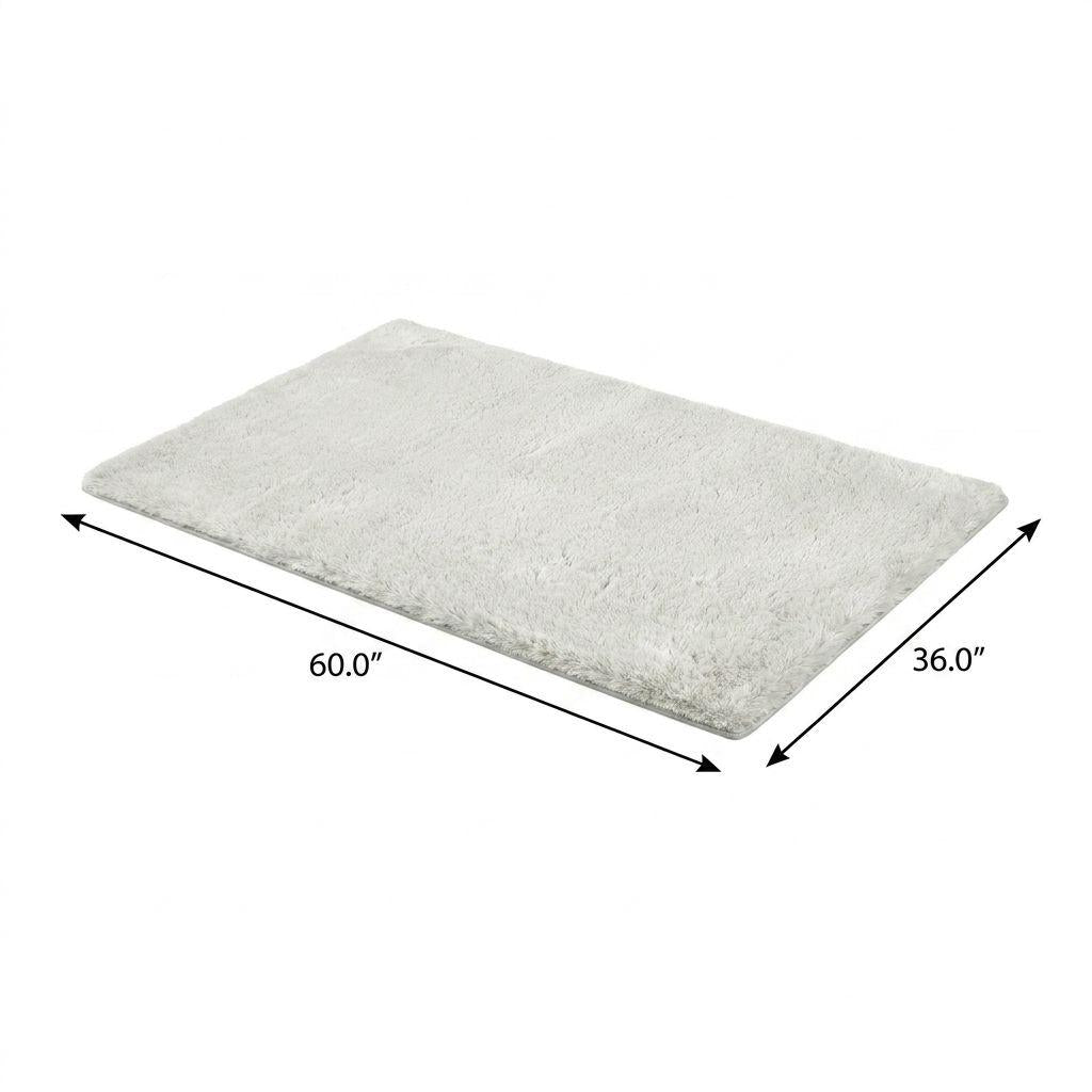 3' X 5' Gray And Charcoal Abstract Shag Washable Area Rug With UV Protection - HomeRoots - Flyclothing LLC