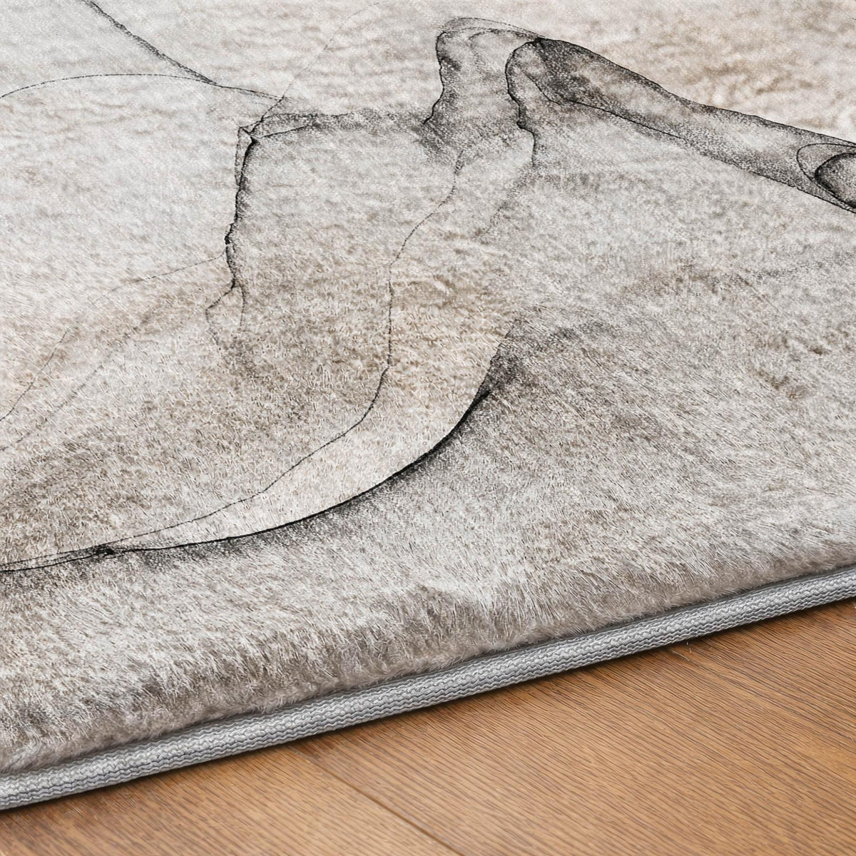 3' X 5' Gray And Charcoal Abstract Shag Washable Area Rug With UV Protection - HomeRoots - Flyclothing LLC