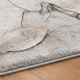8' Gray And Charcoal Abstract Shag Washable Round Rug With UV Protection - HomeRoots - Flyclothing LLC