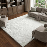 8' X 10' Gray And Charcoal Abstract Shag Washable Area Rug With UV Protection - HomeRoots - Flyclothing LLC