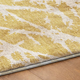 8' X 10' Gold And Ivory Geometric Shag Washable Area Rug With UV Protection - HomeRoots - Flyclothing LLC