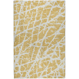 10' X 14' Gold And Ivory Geometric Shag Washable Area Rug With UV Protection - HomeRoots - Flyclothing LLC