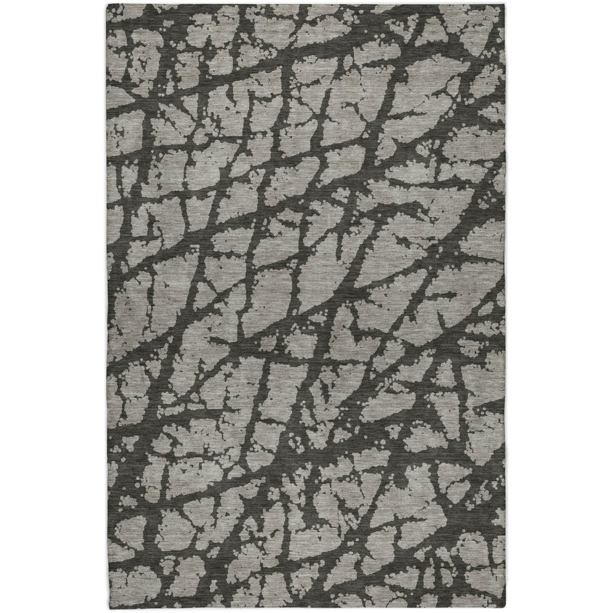3' X 5' Gray And Charcoal Geometric Shag Washable Area Rug With UV Protection - HomeRoots - Flyclothing LLC