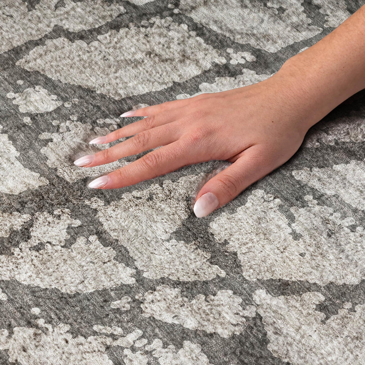 3' X 5' Gray And Charcoal Geometric Shag Washable Area Rug With UV Protection - HomeRoots - Flyclothing LLC