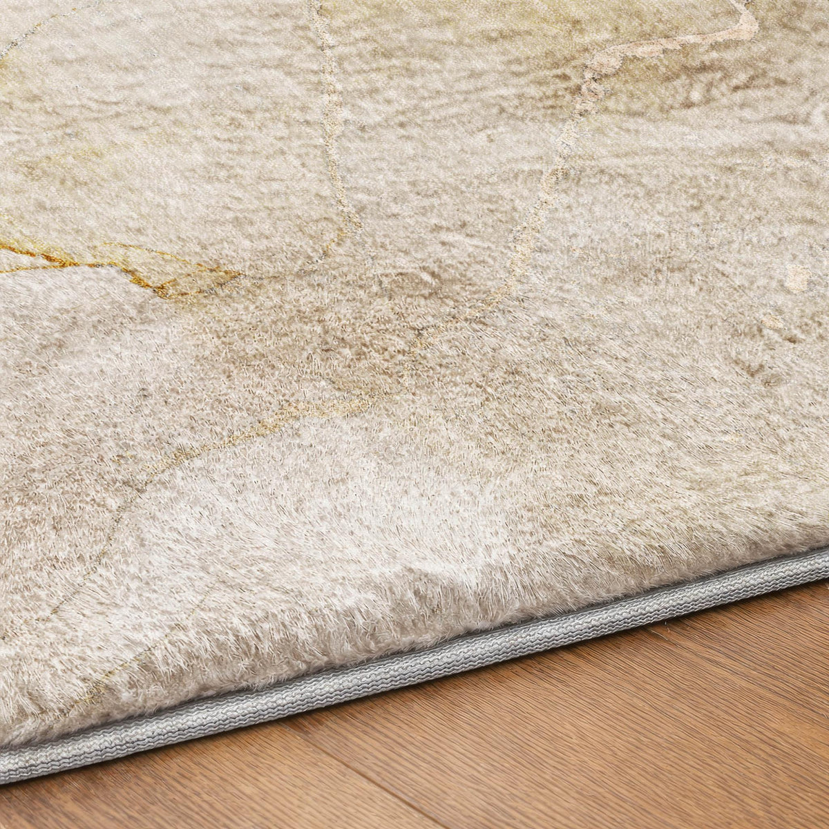 8' X 10' Beige And Gray Abstract Shag Washable Area Rug With UV Protection - HomeRoots - Flyclothing LLC
