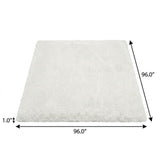 8' Green And Ivory Abstract Shag Washable Round Rug With UV Protection - HomeRoots - Flyclothing LLC