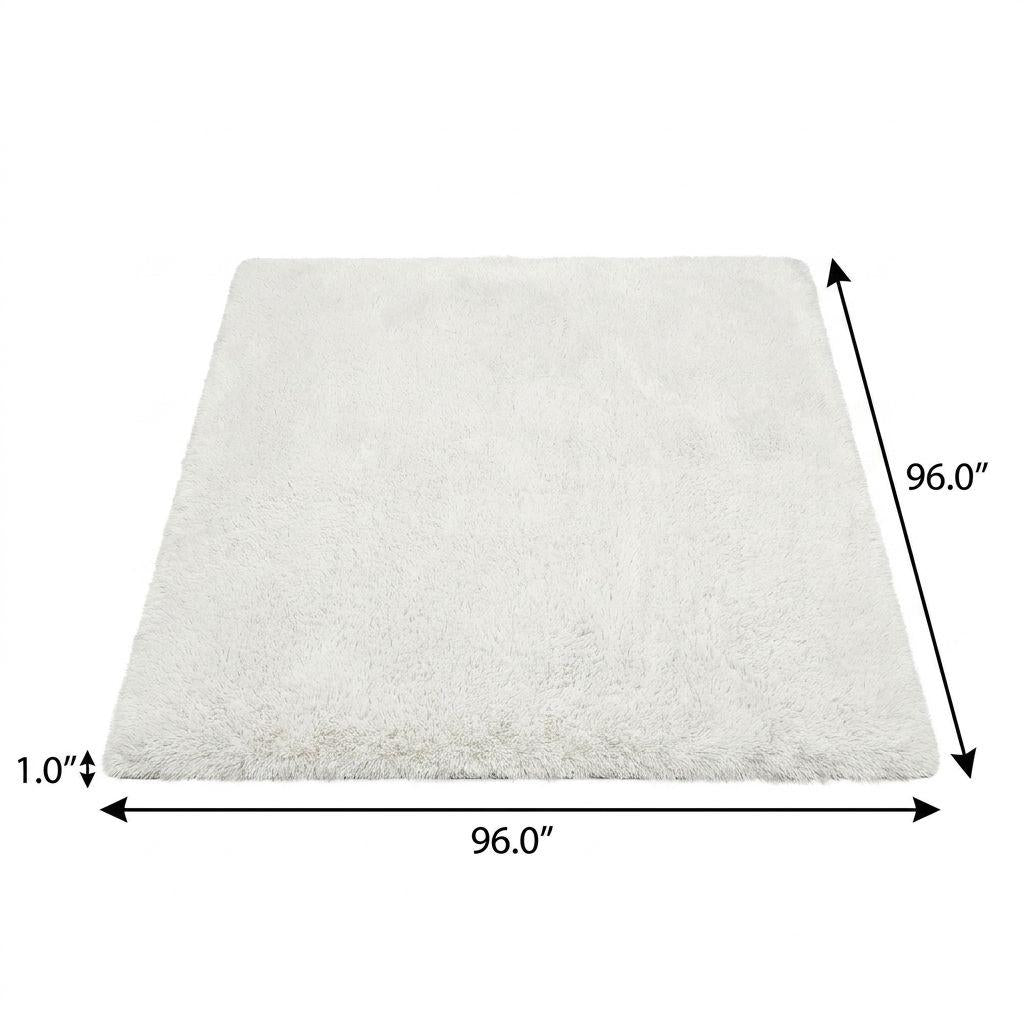 8' Green And Ivory Abstract Shag Washable Round Rug With UV Protection - HomeRoots - Flyclothing LLC