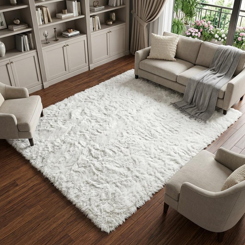 9' X 12' Beige And Gray Abstract Shag Washable Area Rug With UV Protection - HomeRoots - Flyclothing LLC