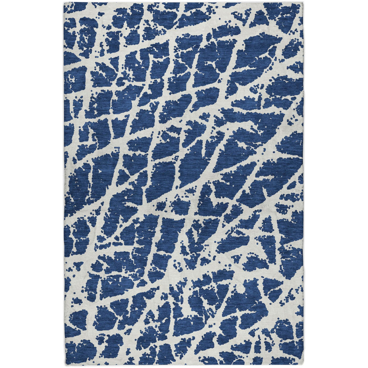 10' X 14' Navy Blue And Ivory Geometric Shag Washable Area Rug With UV Protection - HomeRoots - Flyclothing LLC
