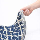 10' X 14' Navy Blue And Ivory Geometric Shag Washable Area Rug With UV Protection - HomeRoots - Flyclothing LLC