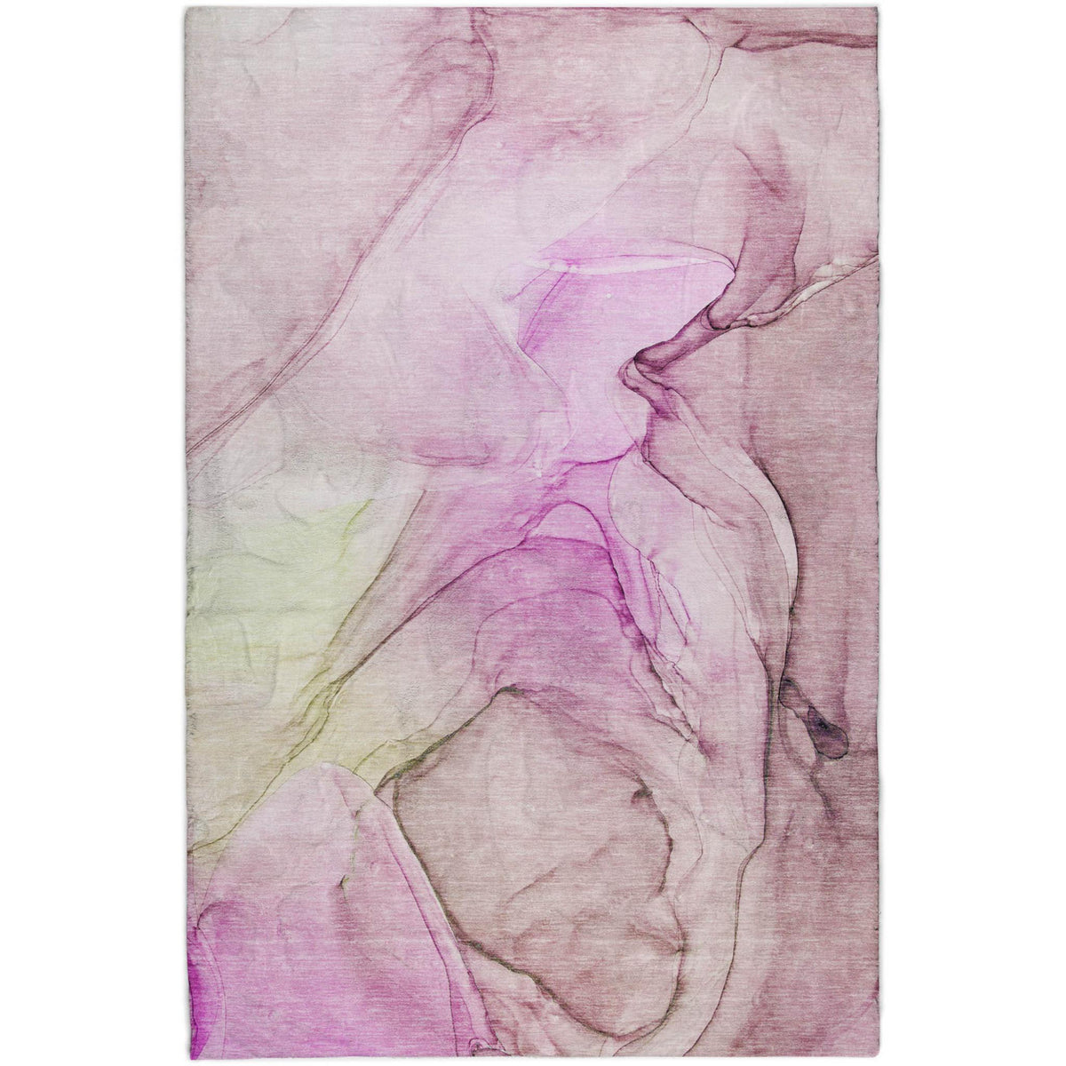 5' X 8' Pink And Purple Abstract Shag Washable Area Rug With UV Protection - HomeRoots - Flyclothing LLC