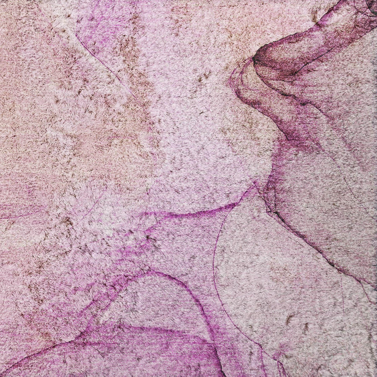 5' X 8' Pink And Purple Abstract Shag Washable Area Rug With UV Protection - HomeRoots - Flyclothing LLC