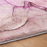 8' Pink And Purple Abstract Shag Washable Round Rug With UV Protection - HomeRoots - Flyclothing LLC