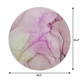 8' Pink And Purple Abstract Shag Washable Round Rug With UV Protection - HomeRoots - Flyclothing LLC
