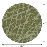 8' Olive Green And Fern Green Geometric Shag Washable Round Rug With UV Protection - HomeRoots - Flyclothing LLC