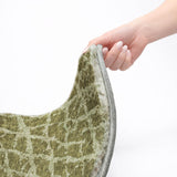 8' X 10' Olive Green And Fern Green Geometric Shag Washable Area Rug With UV Protection - HomeRoots - Flyclothing LLC