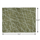 9' X 12' Olive Green And Fern Green Geometric Shag Washable Area Rug With UV Protection - HomeRoots - Flyclothing LLC