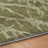 10' X 14' Olive Green And Fern Green Geometric Shag Washable Area Rug With UV Protection - HomeRoots - Flyclothing LLC