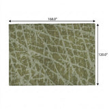 10' X 14' Olive Green And Fern Green Geometric Shag Washable Area Rug With UV Protection - HomeRoots - Flyclothing LLC