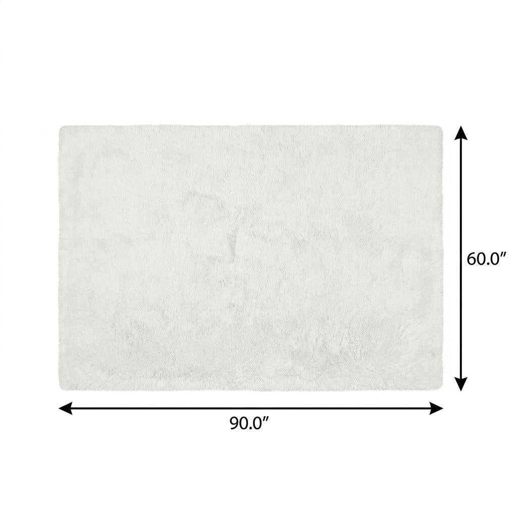 5' X 8' Purple And Ivory Abstract Shag Washable Area Rug With UV Protection - HomeRoots - Flyclothing LLC