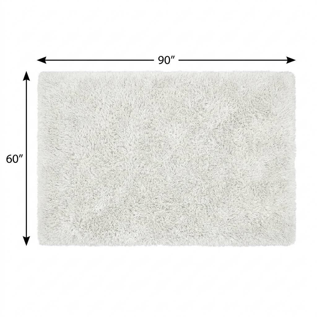 5' X 8' Orange And Ivory Geometric Shag Washable Area Rug With UV Protection - HomeRoots - Flyclothing LLC
