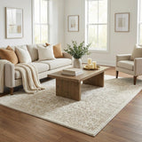 5' X 8' Orange And Ivory Geometric Shag Washable Area Rug With UV Protection - HomeRoots - Flyclothing LLC