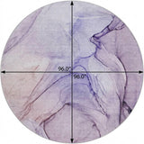 8' Purple And Ivory Abstract Shag Washable Round Rug With UV Protection - HomeRoots - Flyclothing LLC