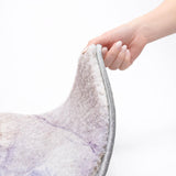 8' Purple And Ivory Abstract Shag Washable Round Rug With UV Protection - HomeRoots - Flyclothing LLC