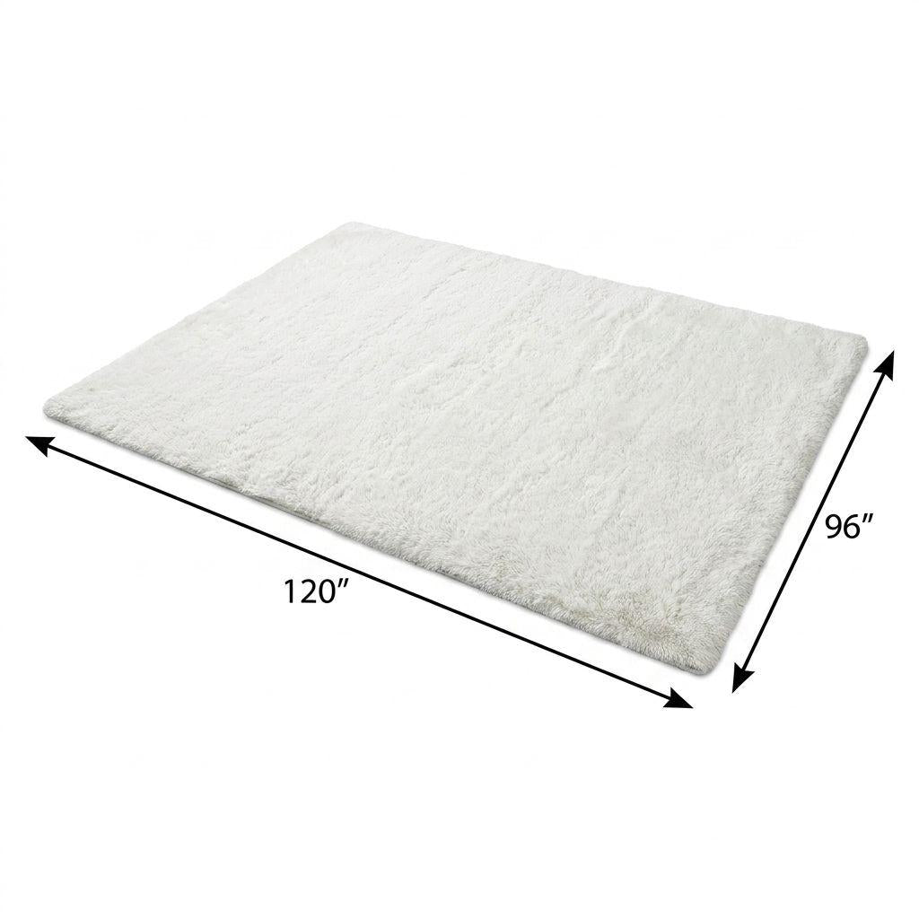 8' X 10' Orange And Ivory Geometric Shag Washable Area Rug With UV Protection - HomeRoots - Flyclothing LLC