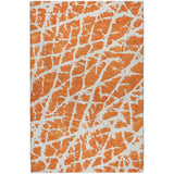 8' X 10' Orange And Ivory Geometric Shag Washable Area Rug With UV Protection - HomeRoots - Flyclothing LLC