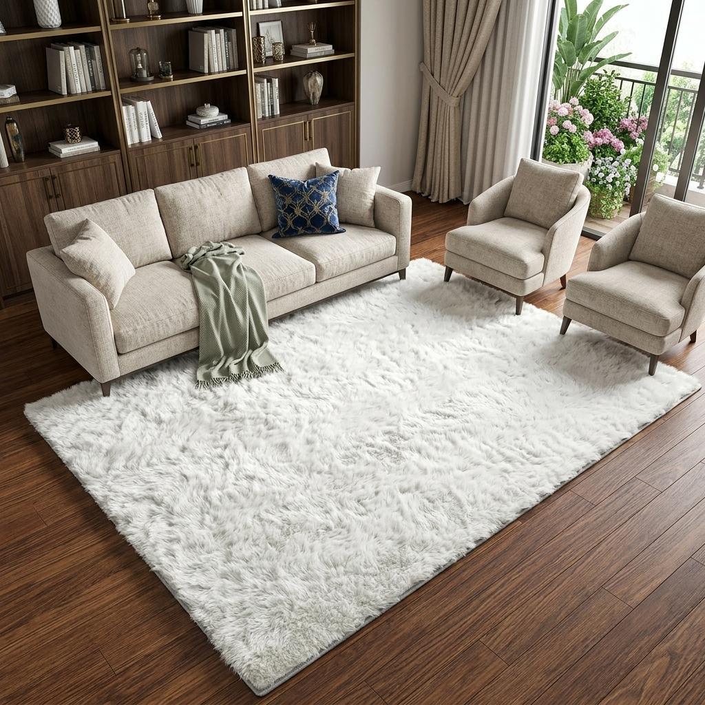 10' X 14' Purple And Ivory Abstract Shag Washable Area Rug With UV Protection - HomeRoots - Flyclothing LLC