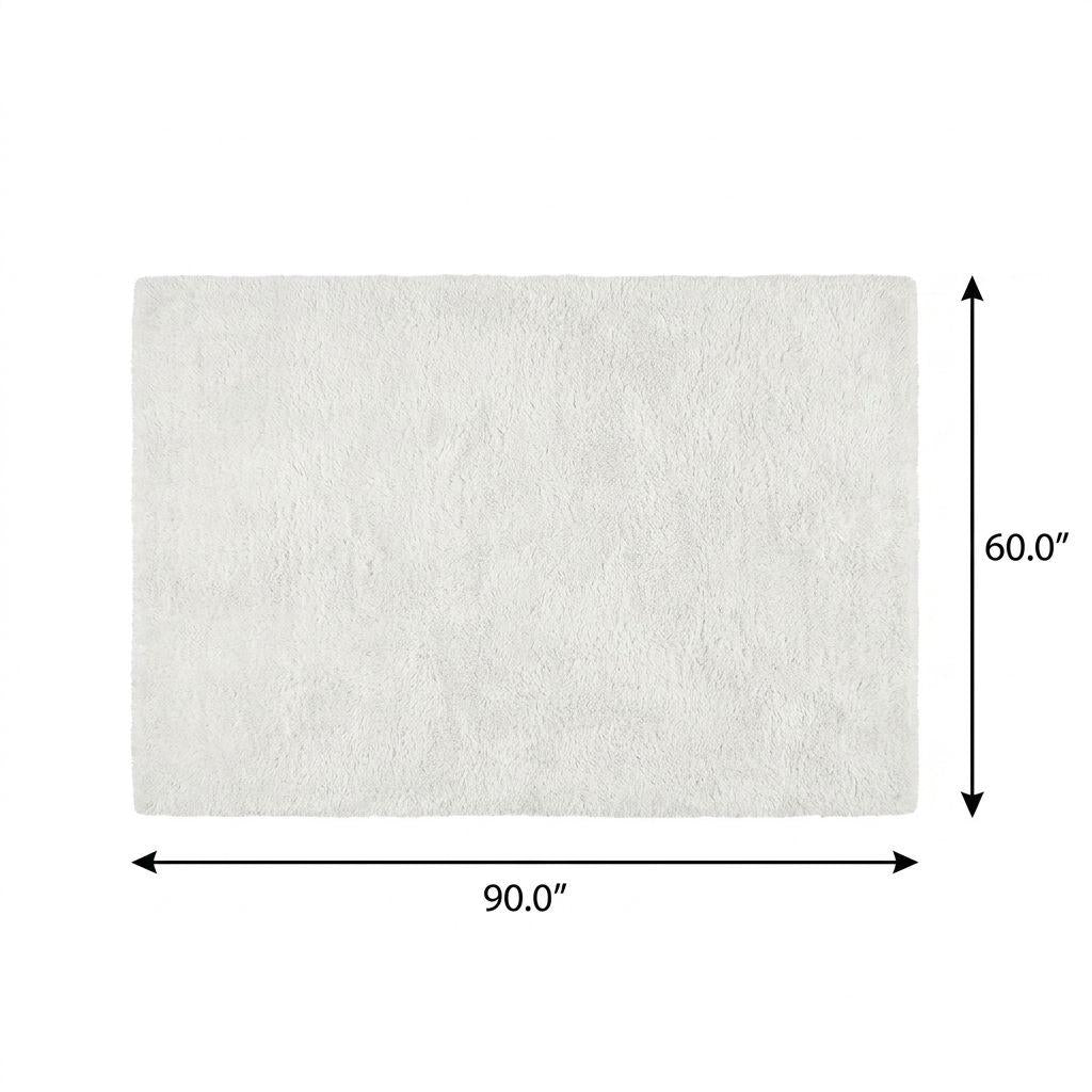 5' X 8' Teal And Ivory Abstract Shag Washable Area Rug With UV Protection - HomeRoots - Flyclothing LLC