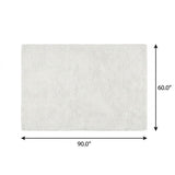 5' X 8' Teal And Ivory Abstract Shag Washable Area Rug With UV Protection - HomeRoots - Flyclothing LLC