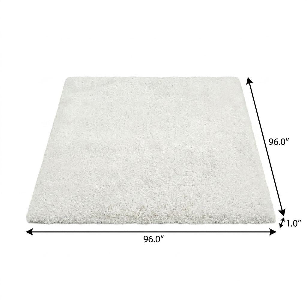8' Teal And Ivory Abstract Shag Washable Round Rug With UV Protection - HomeRoots - Flyclothing LLC
